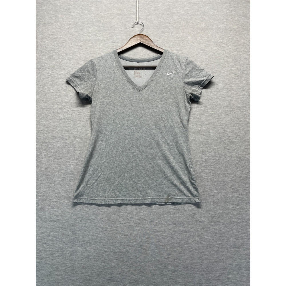 Nike Dri Fit Slim Fit T Shirt Womens Small Heather Gray Athleisure Gym Training